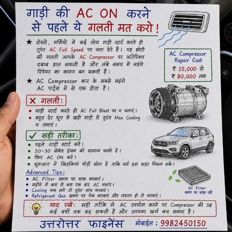 गाड़ी AC चालू करने से पहले ये गलती न करें!