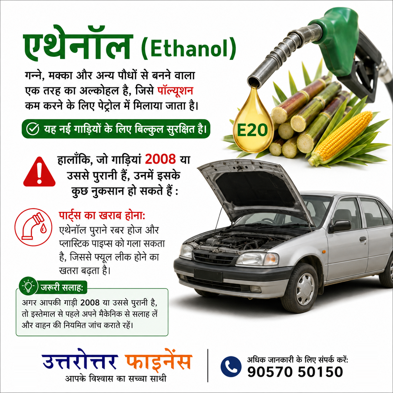 गाड़ी में एथेनॉल: फ़ायदे और नुक़सान